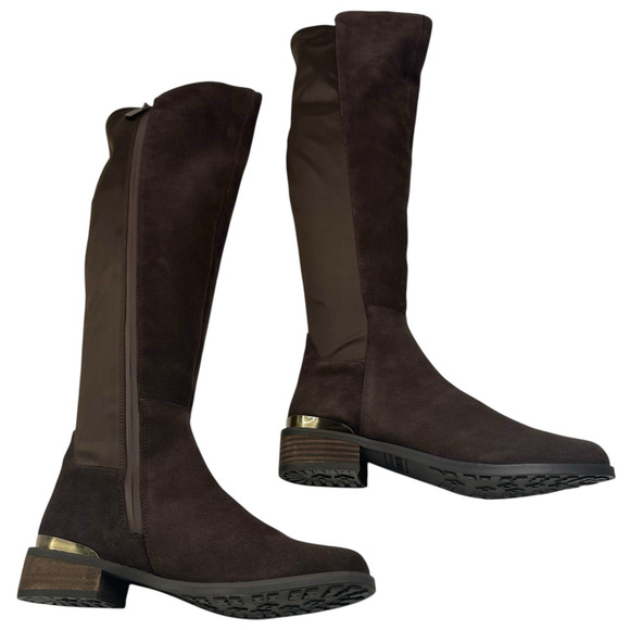 Blondo Valina Brown Suede/Textile Waterproof Over-The-Knee Boots Womens 7M New - Picture 6 of 10